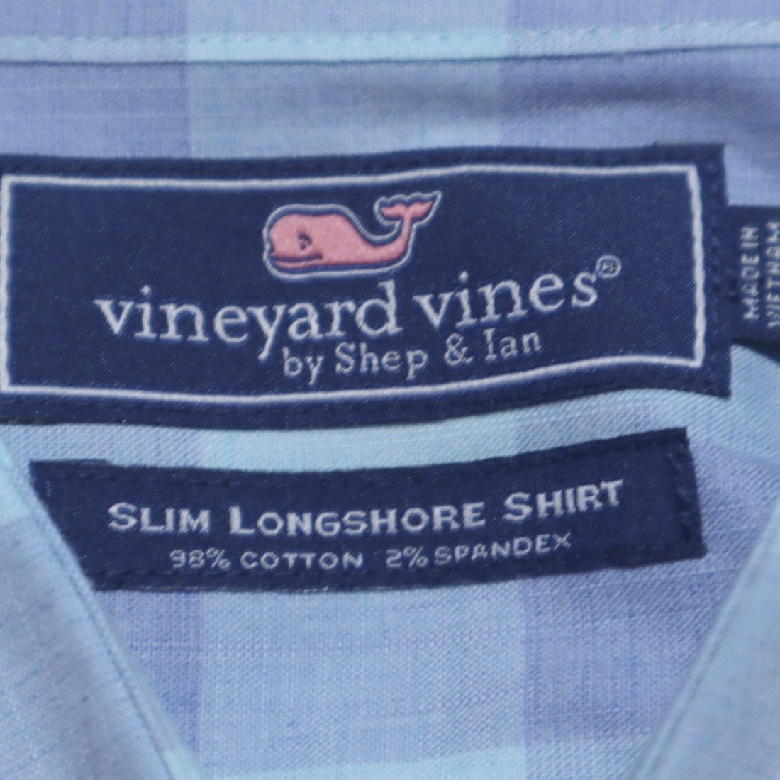 Vineyard Vines Slim Longshore Stretch Plaid Button Up Shirt Blue Men's ...